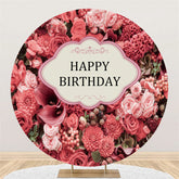 Rosa Blumen Glücklich Geburtstag Kreis Hintergrund Für Mädchen